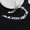 Noble New Arrive Silver Flat Sideways Chain Bracelet Necklace Set For Women Man Fashion Party Wedding Jewelry Gifts Accessories
