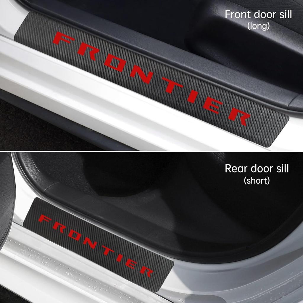 Car Door Sill Protector Compatible With Nissan Frontier Accessories, For Frontier Sill Scuff Plate Sticker Decoration