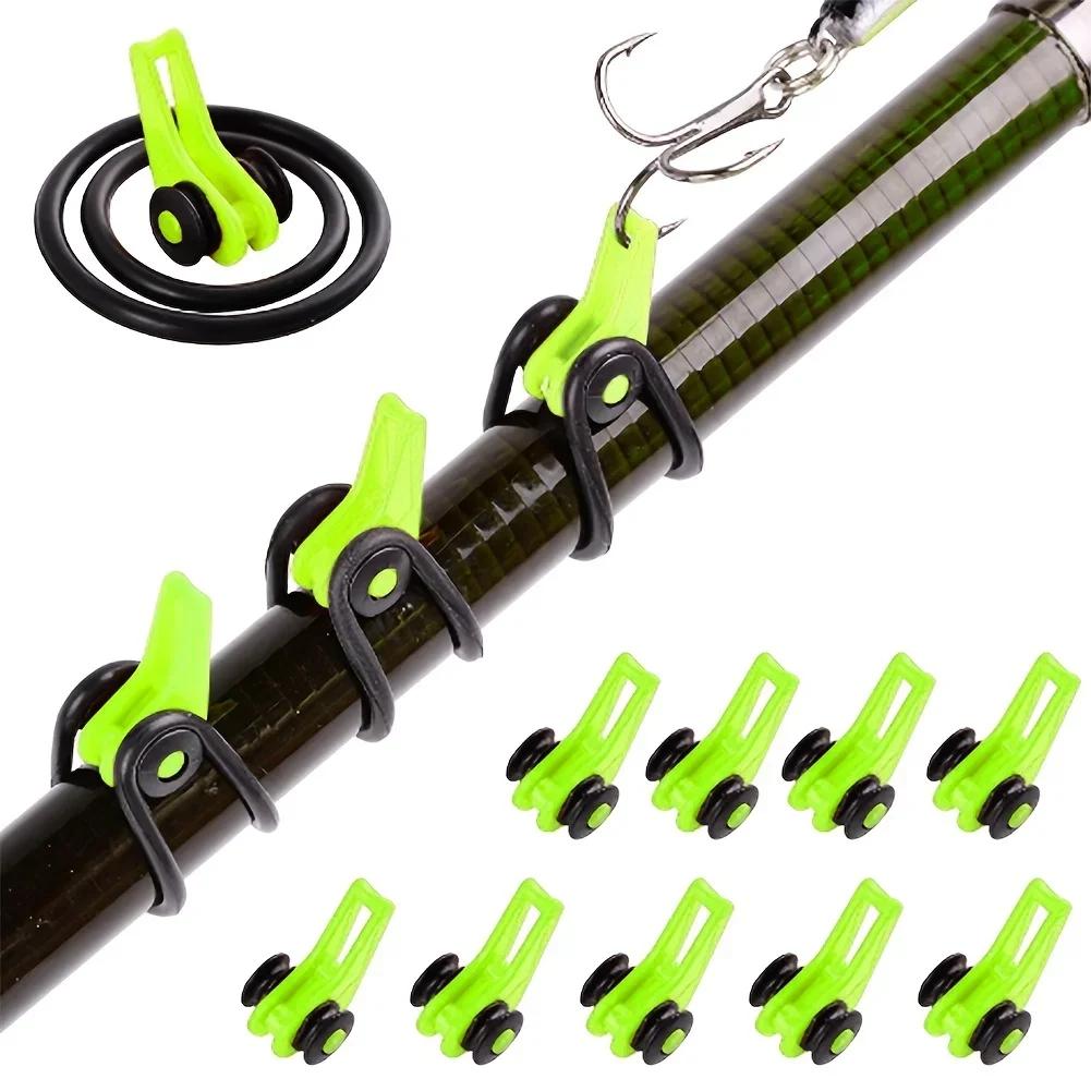 1pc/10pcs Fishing Rod Pole Hook Keeper - Securely Silicone Ring Iso Hold Bait Lures and Jigs for Safe and Easy Fishing
