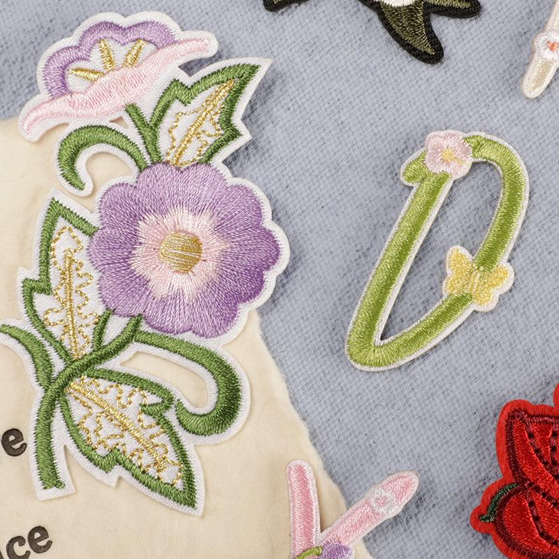 Self-Adhesive Embroidery Flower & Letter Patches for Clothing Accessories
