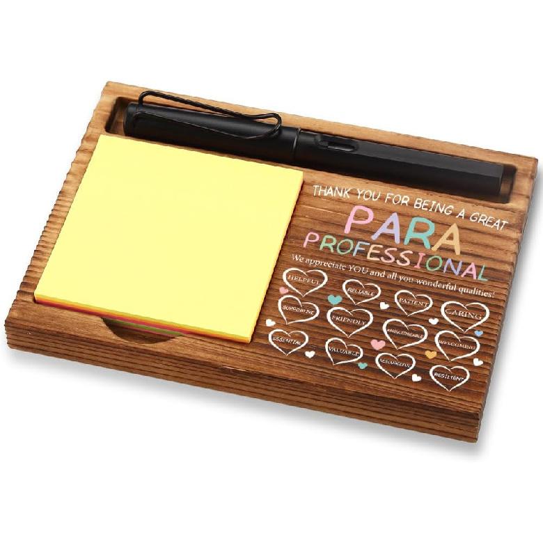 Appreciation Gifts for Paraprofessional, Thank You Gifts for Paraprofessional, Paraprofessional Office Decor Gifts,Wooden Sticky Note Holder With