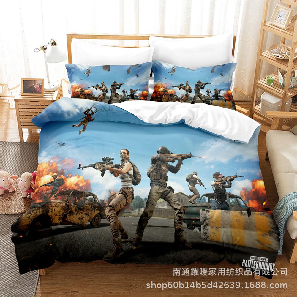 3D Digital Printing Bedding Four-Piece Set Three-Piece Set Bed Sheet Quilt Pillow