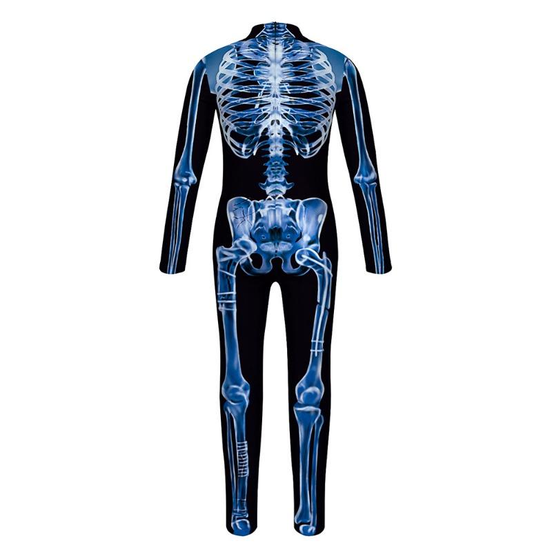 New Halloween Creative Skeleton Digital Printing Children's Performance One-piece Costume