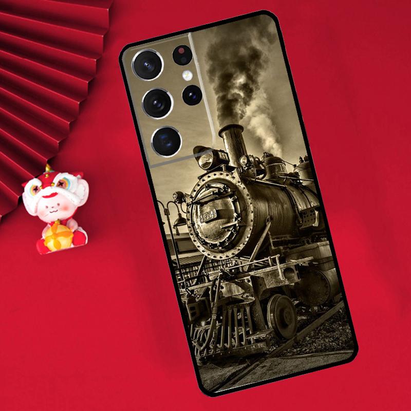 Train Steam Engine Case For Samsung Galaxy S24 S26 Ultra S21 S22 S20 S23 S25 Ultra Plus S10 S25 FE Cover Funda