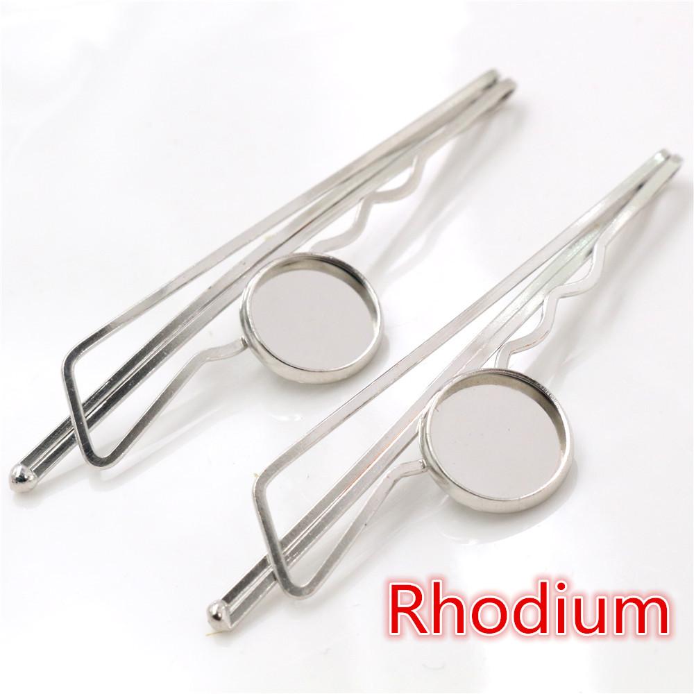 Fashion 12mm 10pcs 5 Styles High Quality 6 Colors Copper Material Hairpin Hair Clips Hairpin Base Setting Cabochon Cameo Base