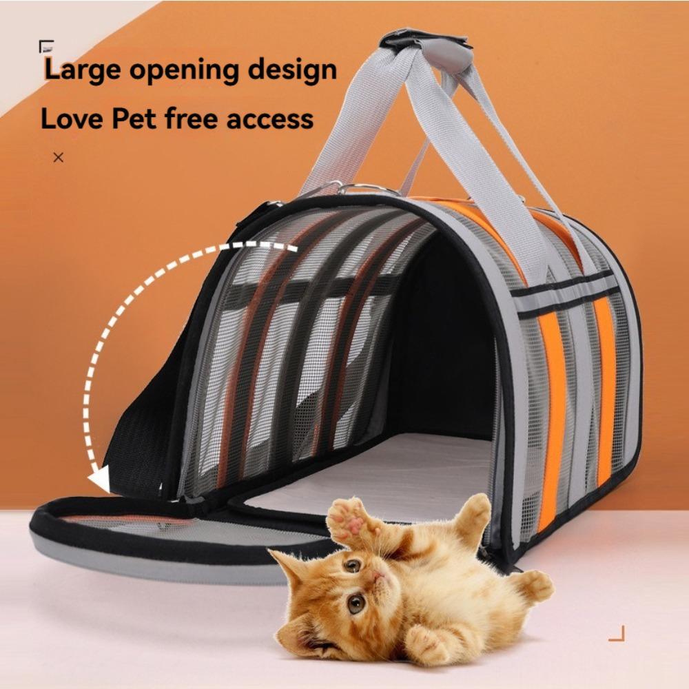 Breathable Cat Outing Bag Pet Dog Summer Cross Outdoor Travel Portable Collapsible Small and Medium Dog Cage Mesh