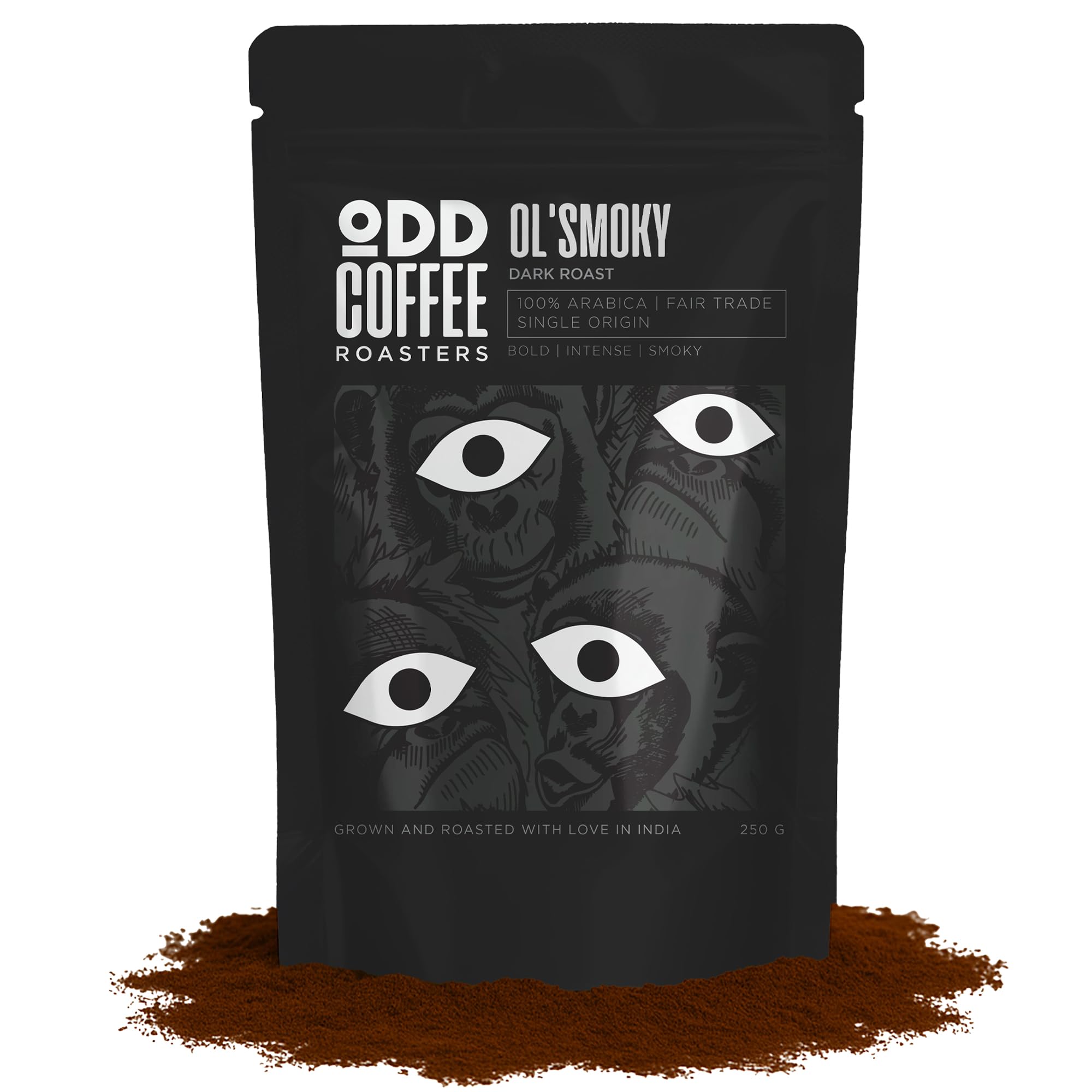 ODD COFFEE ROASTERS Ol  Smoky 100% Arabica Roasted Coffee Powder 250 gms Dark Roast | AAA Grade Specialty Beans | Bold Intense Smoky Notes | Single