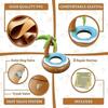 120cm Inflatable Swimming Ring with Palm Tree, Coconut Design, Blue/Brown