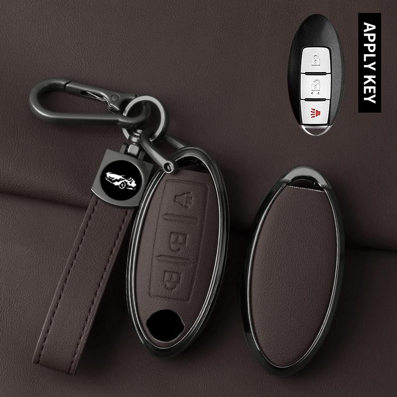 Interior Mouldings Car Metal Key Case Cover For Nissan Qashqai X-Trail T32 Juke J10 J11 Kicks Tiida Pathfinder Note For Infiniti