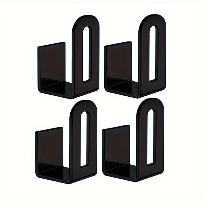 4pcs Punch-free 2-hook Rack, Wooden Kitchen Rack, Wall-mounted Multi-functional Storage Rack, Ideal Household Storage Organizer For Kitchen, Bathroom чёрный