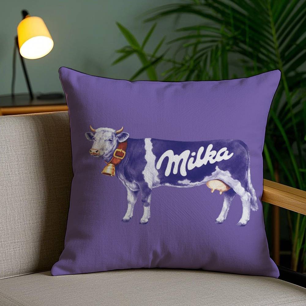 Funny Mi-olka Purple Pillow Case Anti-dustmite Invisible zipper Sofa Bed