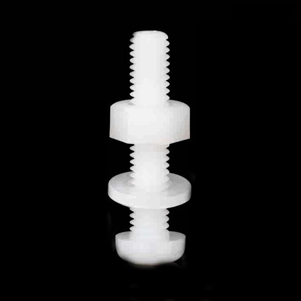 

5-50Pcs Cross Round Head Screw and Nut with Washes M2 M2.5 M3 M4 M5 M6 M8 Black/White Nylon Screws Metric Threaded Bolts Nut Kit M3x4mm-50pcs білий