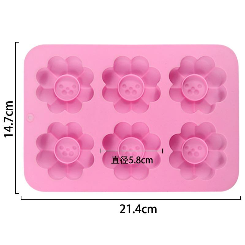 6 even Flower Silicone Baking Mold 3D Pudding Molds Cupcake Pan Cake DIY Muffin Kitchen Tools