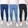 Plus Size Men Jogger Skinny Pants Elastic Waist Pencil Jeans Denim Trousers