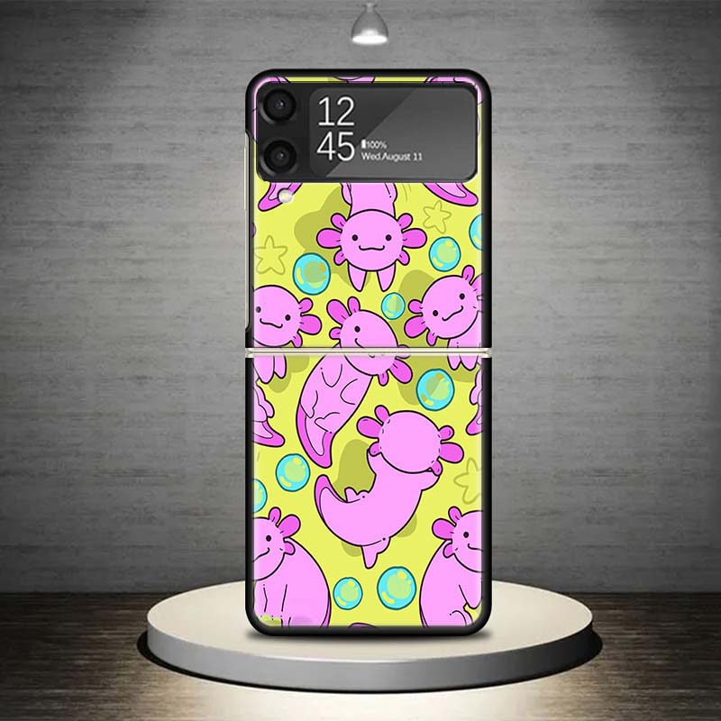 

Cute Axolotl Kawaii Phone Case For Samsung Galaxy Z Flip 7 6 5 4 3 5G Shockproof Cover Z Flip7 Flip6 ZFlip5 Flip3 Flip4 Luxury S Samsung Z Flip 5
