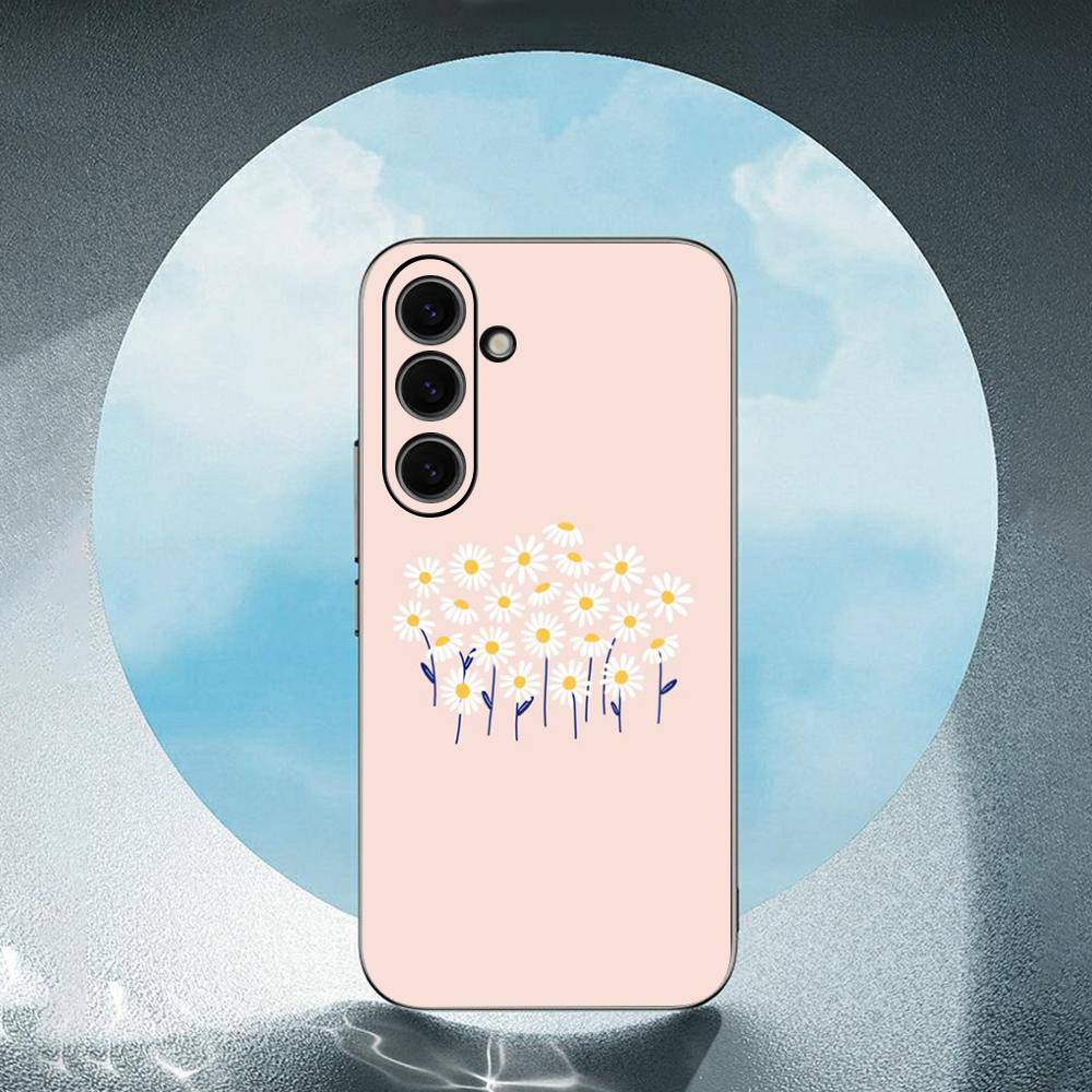 

Daisy Flower For Samsung Galaxy S23 S24 S25 Ultra S22 Plus S21 Black Soft Case Waterproof Soft Case SamsungS20 5G