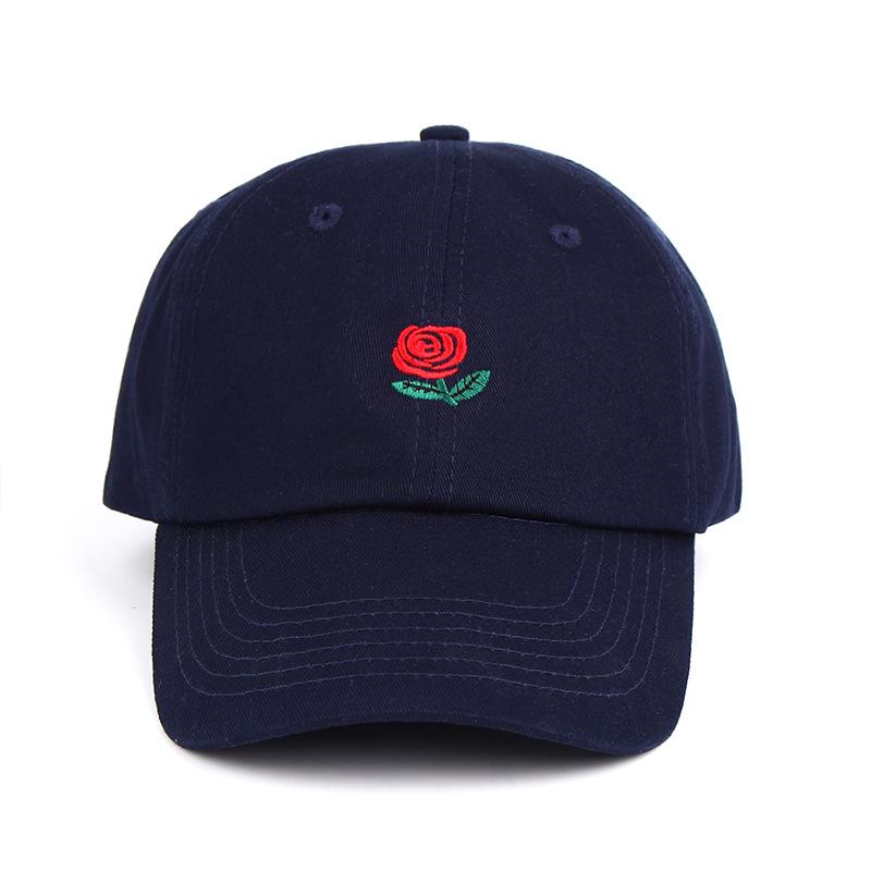 Unisex Rose Embroidery Baseball Cap for Men Women Flower Cap Rapper Street Hip Pop Hats Cap Outdoor Sports Men Female Hat