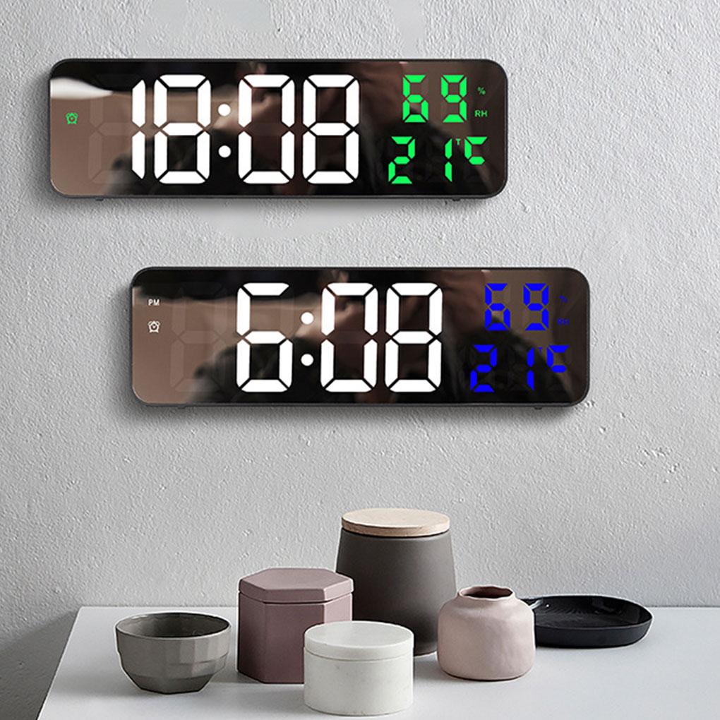 Large LED Digital Clock - Powered By Battery Two Placement Options Temperature Timer 15 Large