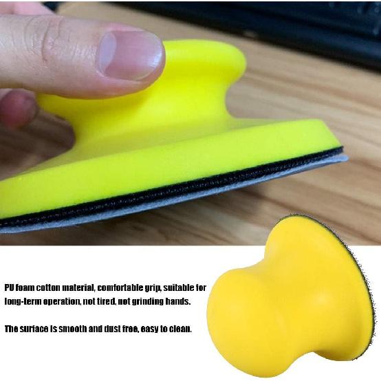 Round Hand Sanding Blocks 2/3/4/5inch Hook & Loop Foam Hand Sanding Pad Block Dust (3 Inch)