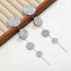 Fashion Gold Color Circular Pendant Earrings for Women Exaggerated Metal Long Tassel Round Geometric Earrings Jewelry Gifts