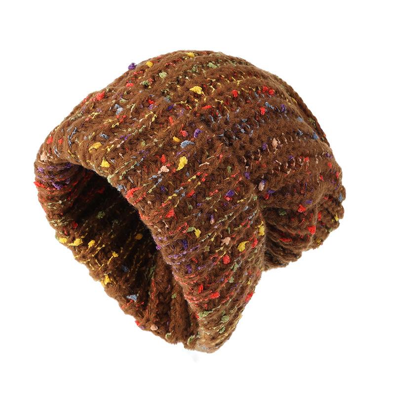 Trendy Mixed Color Slouchy Beanie Classic Coldproof Warm Skull Cap Thick Knit Hats Beanies For Women Autumn & Winter
