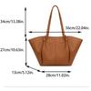 Large Capacity Wing Tote Bag Women Luxury Leather Shoulder Bag Minimalist Design Commuter Handbag Solid Color Casual Work Bag