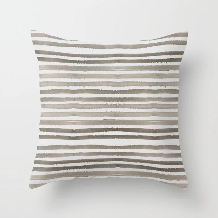Nordic Simple Black, White and Gray Striped Geometric Sofa Cushion Cover Double-sided Polyester Peach Leather Velvet Sofa Pillow Cover
