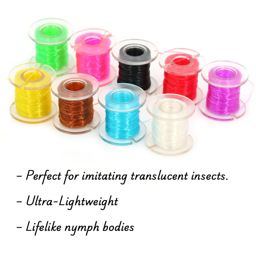 1PC Colored Elastic Thread Mayfly Shrimp Fly Larva Body Making Material High Elasticity Suitable for Trout Salmon Fishing Baits