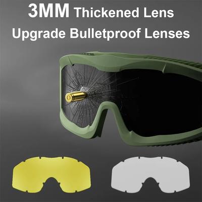 Upgrade 3mm Tactical Goggles Military Combat Explosion-proof Anti-shock Glasses Outdoor Hunting Airsoft Paintball Eyewear