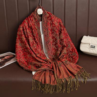 18 Farben erhältlich Luxuriöser Bohème-Stil Schal Damen Schal Jacquard Paisley Designer Dame Muslimischer Hijab Pashmina Halstuch Wickeltuch