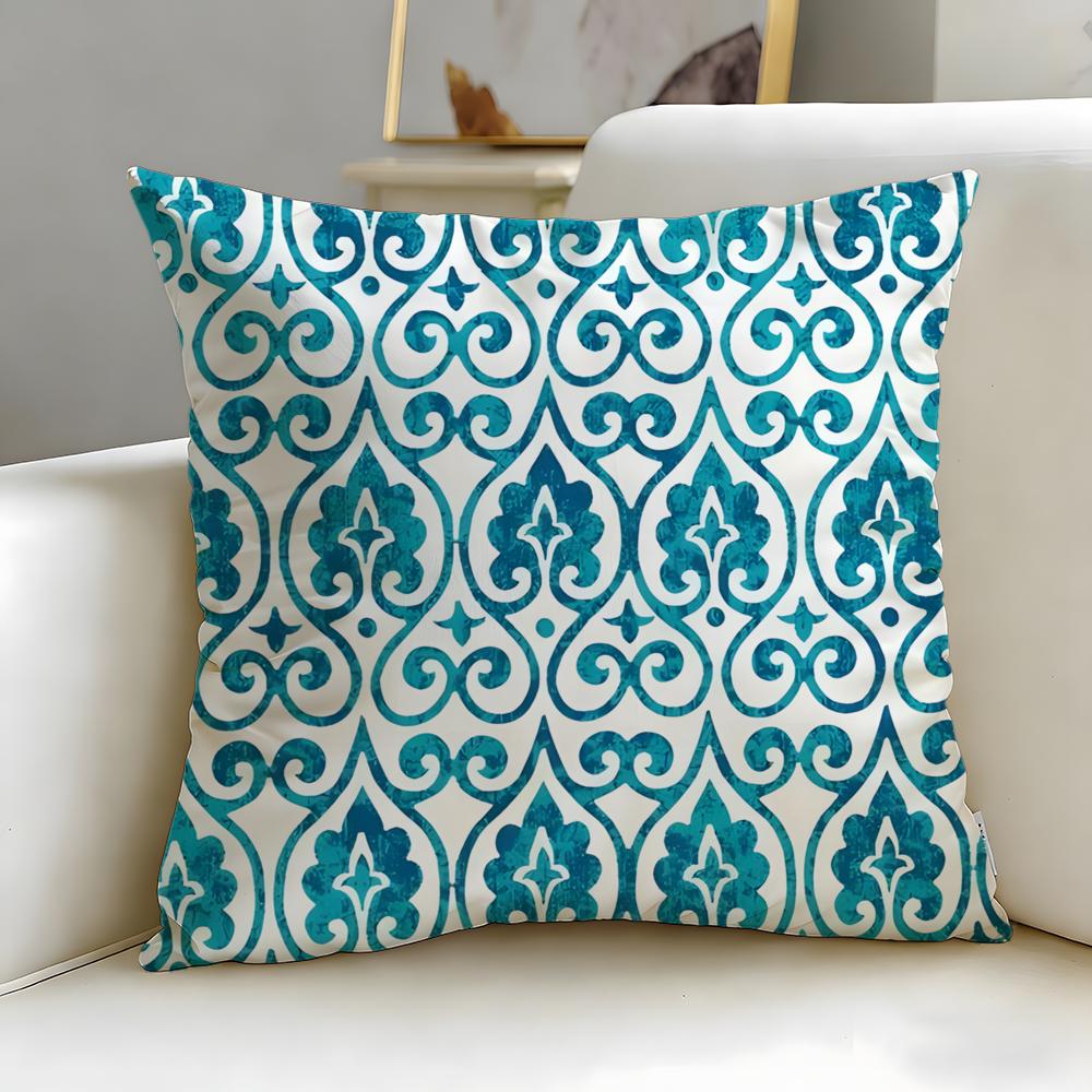 Moroccan Pattern Cushion Cover Soft & Easy-Wash Pillow Case – Versatile For Couch, Bed, Travel And Office