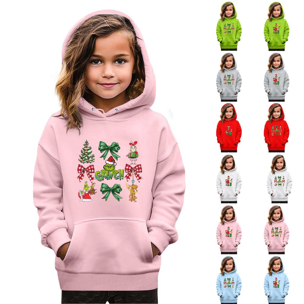 Sweatshirts For Teen Girls Hoodies Long Sleeve Drawstring Pullover Cute Oversized Hoodie Christmas Day