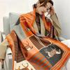 Autumn and Winter European and American Versatile Thickened Warm Scarf Imitation Cashmere Air Conditioning Shawl Light Luxury Style Scarf