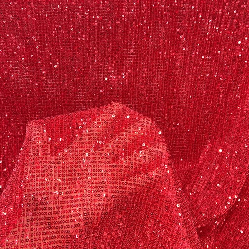 3mm Straight Flat Sequins Embroidered Fabric Robust Beads Embroidery Mesh Wedding Dress Children's Clothing Sequin Fabric