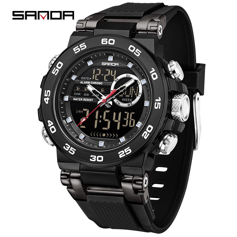 Sanda Electronic Multi-Functional Waterproof Chronograph Watch for Students
