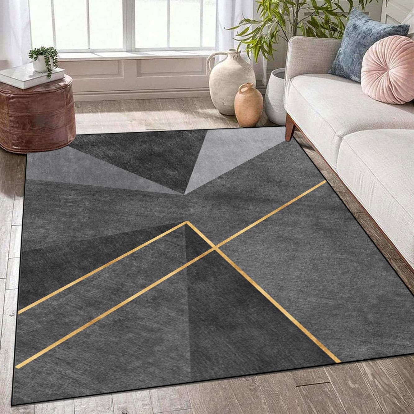 

Modern Style Large Living Room Carpet Home Decor Easy Clean Low Pile Rugs Non-slip Room Entrance Door Mat IG Cloakroom Soft Rug 60*90cm