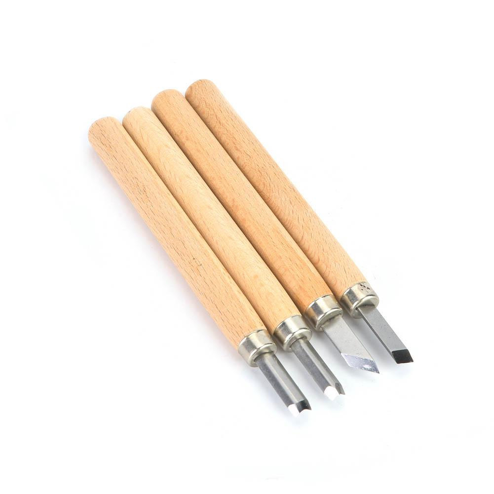 White Steel Carving Knife Four Piece Set Wood Carving Tools For Rubber Stamp(No.4 Suit)