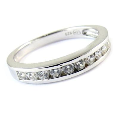 Silverring 'Pour la Vie' silvervit (rhodiumpläterad) - 3 mm