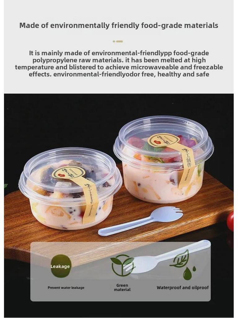 Kulatá dezertní miska na taro s víkem - lednice na ovoce ságo