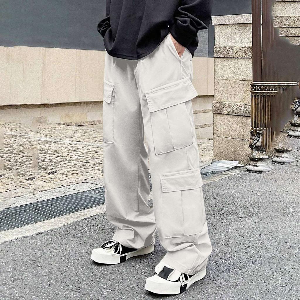 Men's Color Multi-Pocket Work Pants Men's Casual Fashion Work Pants