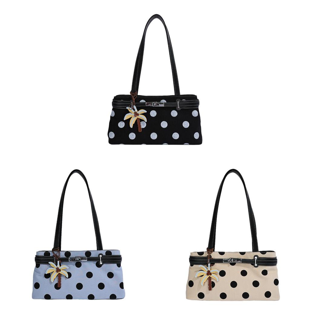 Pu Dot Pattern Crossbody Bag With Lock Closure For Daily Use