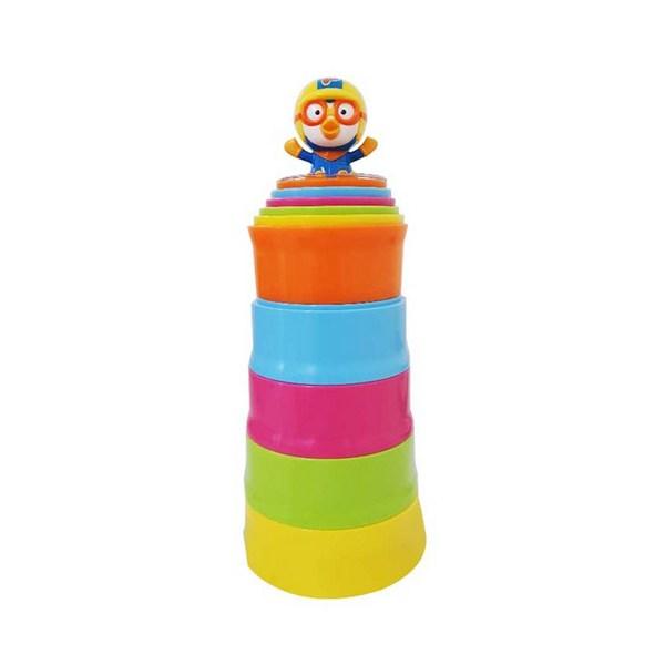 Pororo NEW Pororo Cup Stacking, Mixed Colors, 1 Set, Korean Baby Products