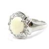 Bague Argent 'Déesse Opale' Blanc argenté (rhodié) - 14x12 mm
