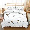 Cartoon Penguin Comfortable Duvet Quilt Cover Pillowcase Bedding Set Children Home Textile Antarctic Animal Illustration
