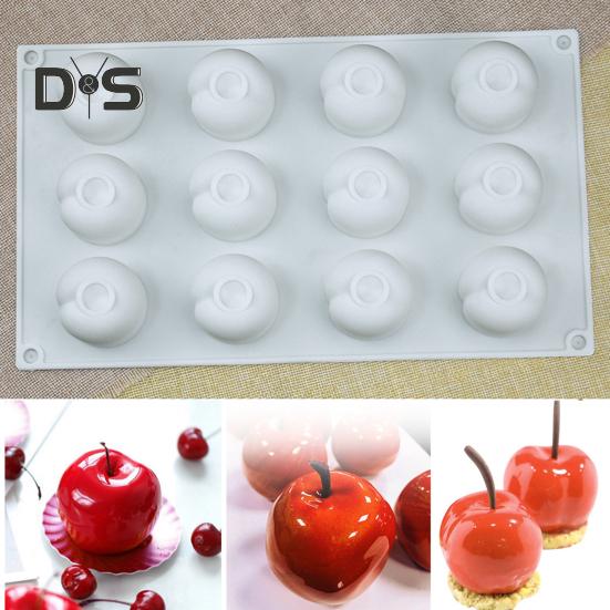 Silikonová dortová forma Vícekomorový design Forma ve tvaru třešně Měkká nepřilnavá forma na pečení do kuchyně