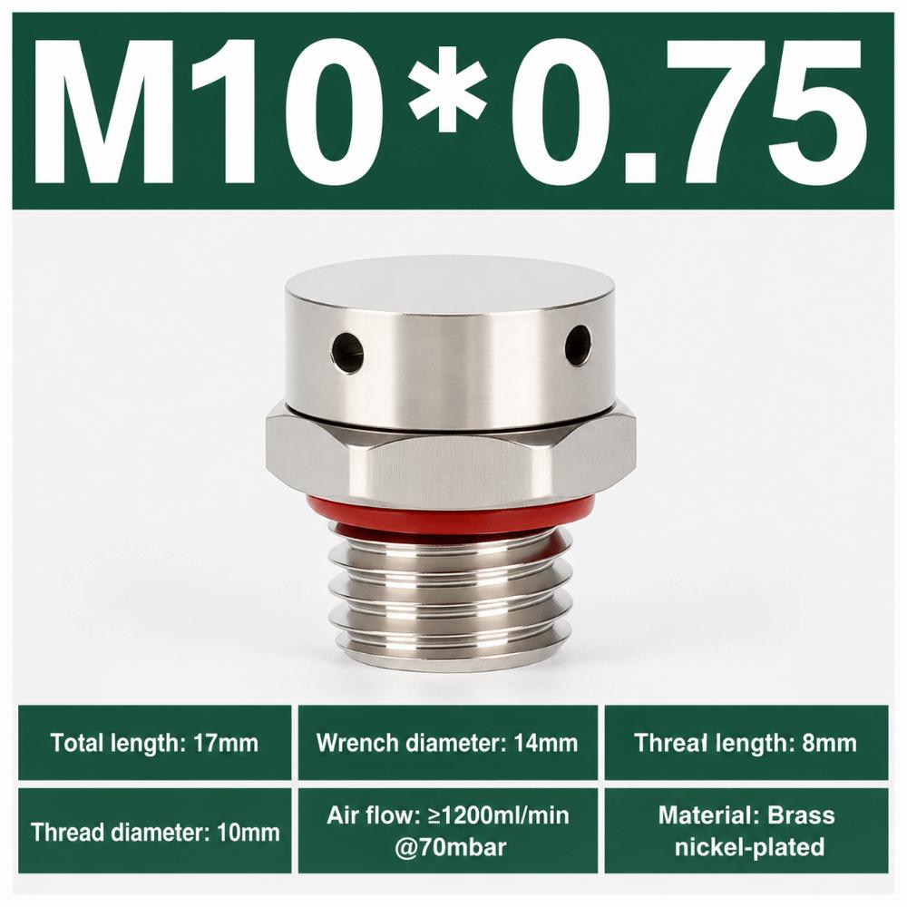 Nickel Plated Vent Plug Brass Pressure Balance Plug Durable Safety Relief Valve