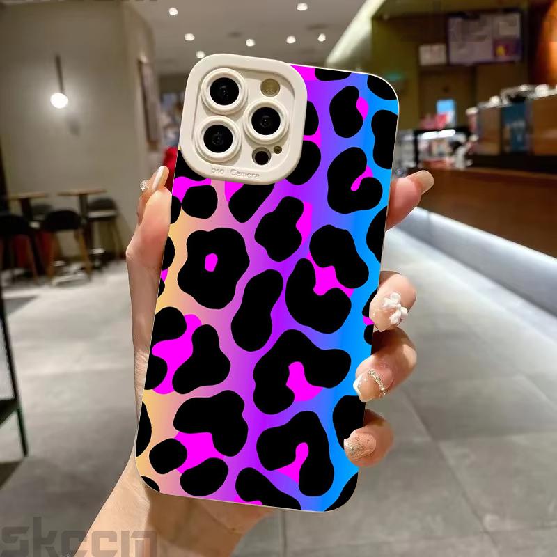 Case For Samsung Galaxy A15 A35 A54 A55 S25 S24 S23 S22 S21 S20 Ultra Plus FE Colorful Leopard Pattern Silicone Soft Phone Cover
