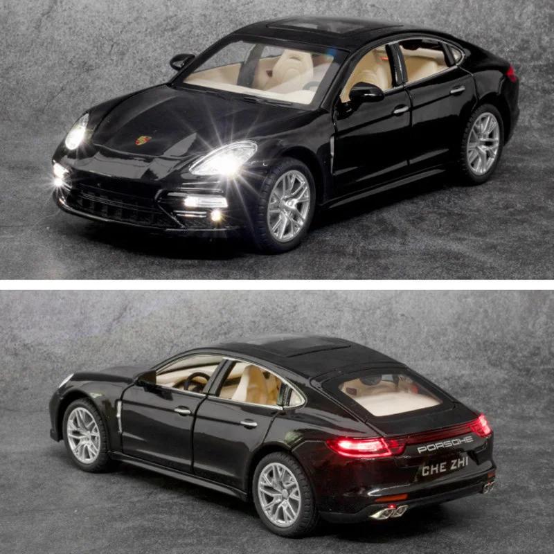 1:24 Porsche Panamera Alloy Model Car Simulation Sound And Light Pull Back Children's Diecast Toy Car With 6 Door Can Opend