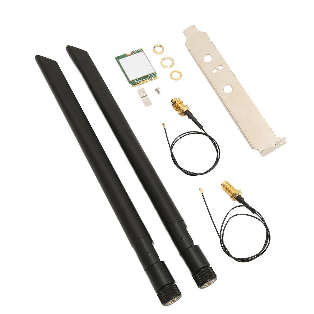 Wireless Card WIFI6E 5374M Gigabit 5G Dual Band NGFF M2 Interface Network Card with Antenna Connecting Cable Single