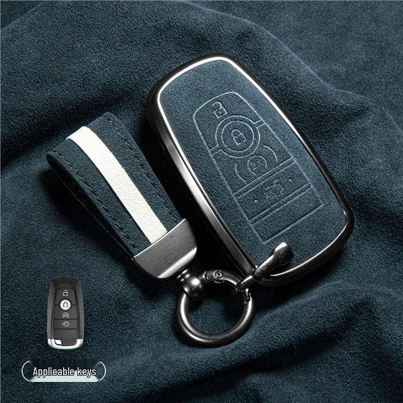 Luxury Suede Key Covers for Ford Explorer ST, Escape, Edge, 4WD, Mondeo, and EVOS
